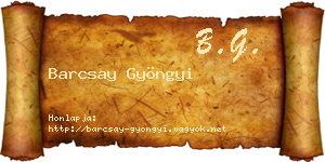 Barcsay Gyöngyi névjegykártya